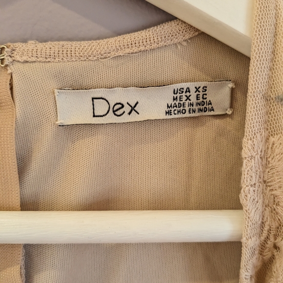 NWT Dex Light Peach chiffon Dress with pastel flowers size XS - Picture 8 of 11